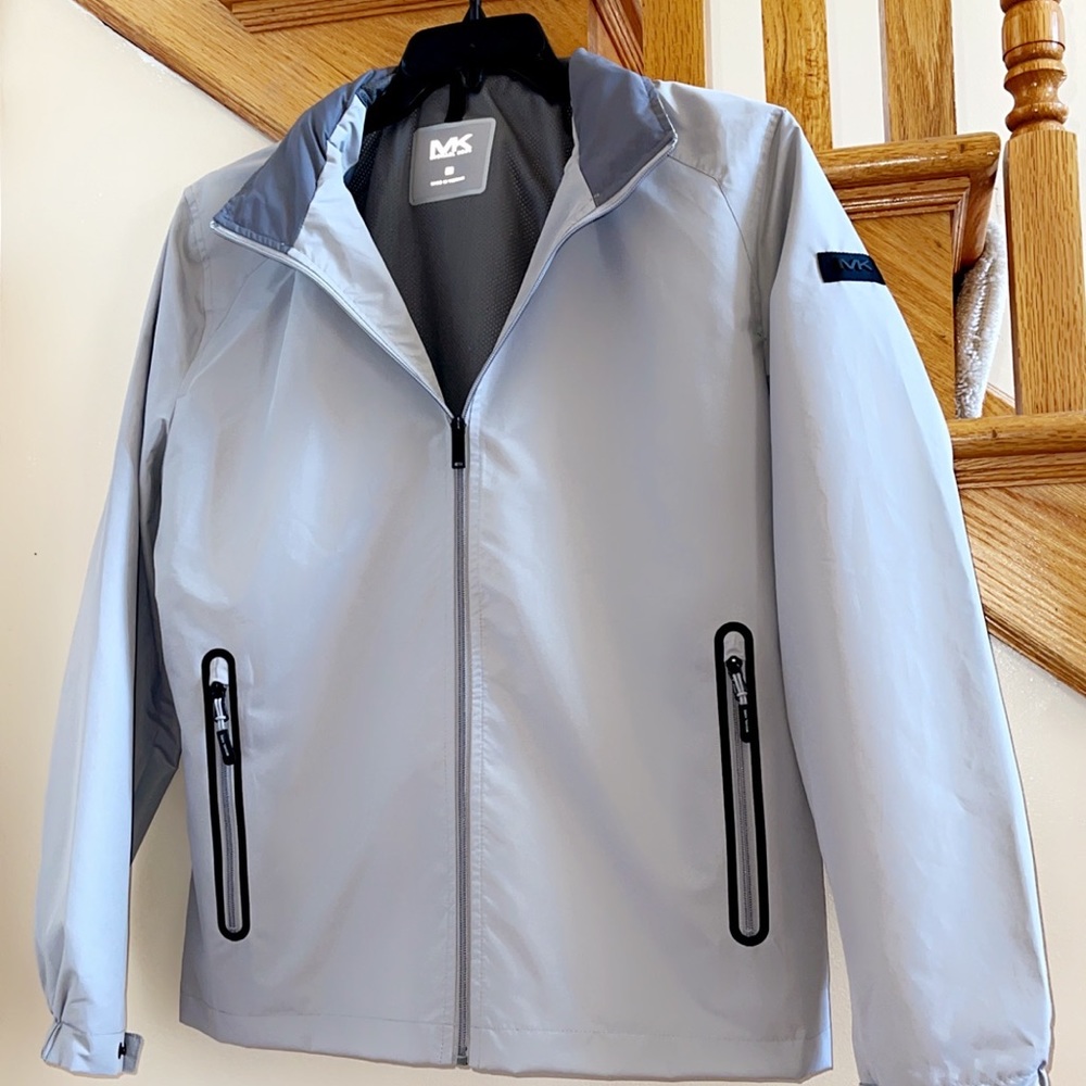 MICHAEL KORS Men’s Shell Jacket Size Medium Gray Slate MC26830 NWT AUTHENTIC NEW - Picture 3 of 9